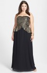 Embellished Peplum Chiffon Gown (Plus Size)