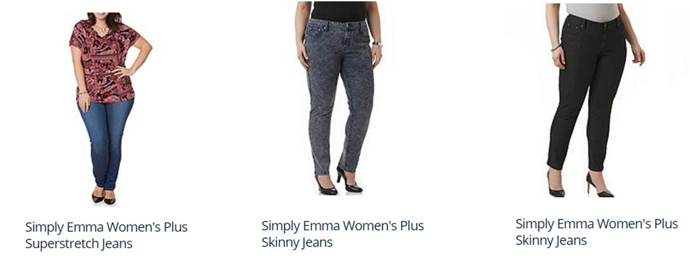 Simply emma women's sales plus skinny pants